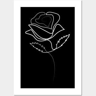 Rose Minimal art | One Line Drawing | One Line Art Posters and Art